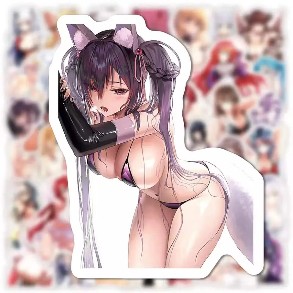 200pcs Lewd anime Stickers | Hot girl Waifu stickers Decal Stickers | For  suitcase laptop Car Truck Waterproof Car stickers