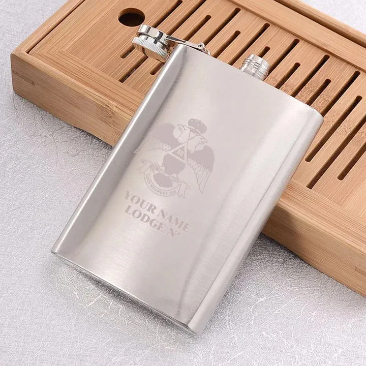 33rd Degree Scottish Rite Flask - Wings Down 1oz to 18oz