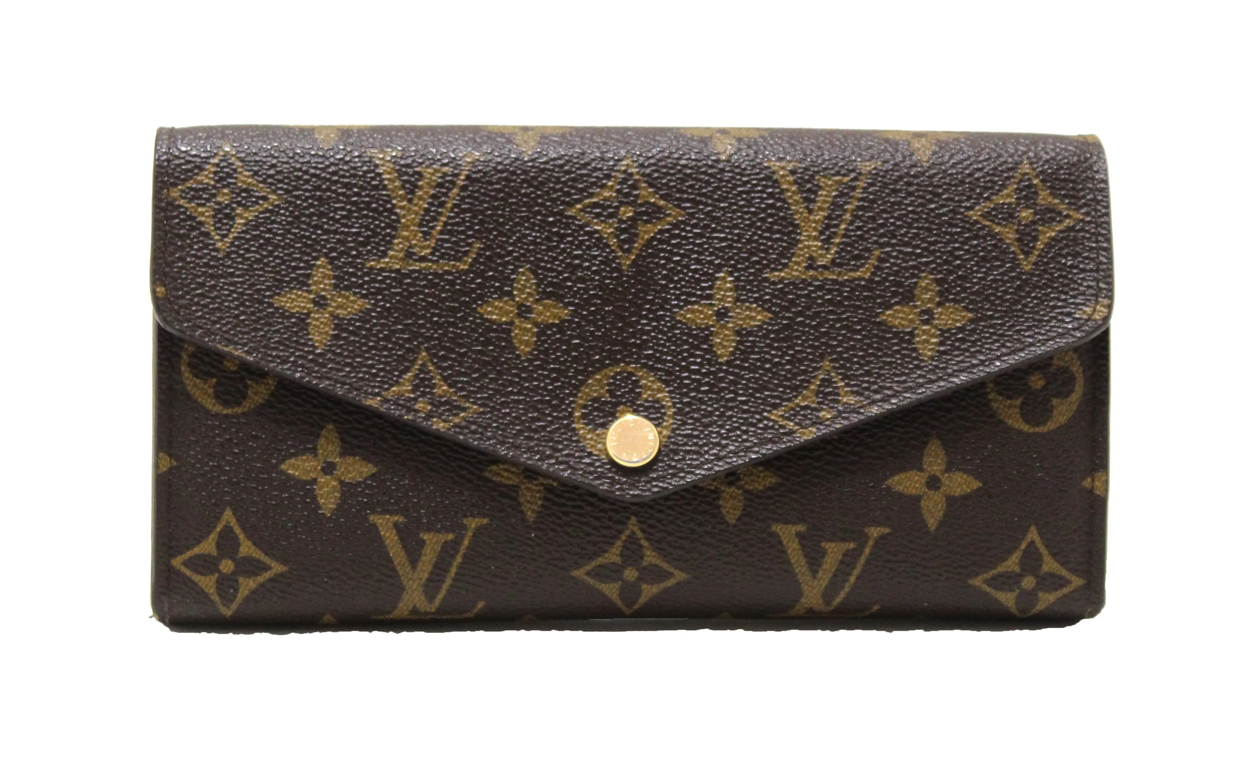 Authentic Louis Vuitton Classic Monogram Canvas Sarah Long Wallet