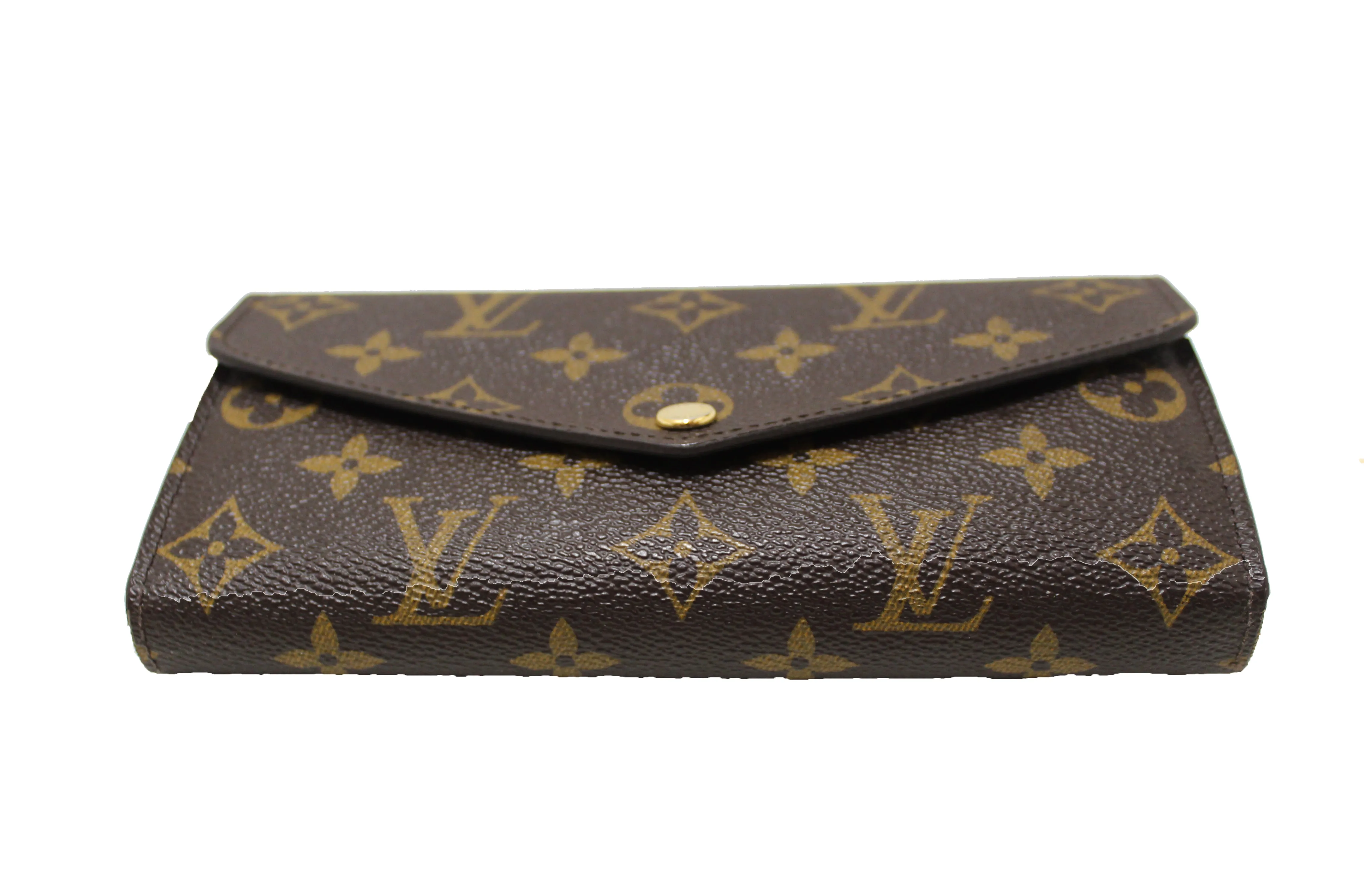 Authentic Louis Vuitton Classic Monogram Canvas Sarah Long Wallet