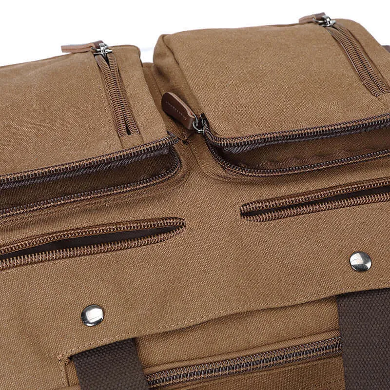 Canvas Laptop Bag: Briefcase, Backpack, Shoulder Bag in One