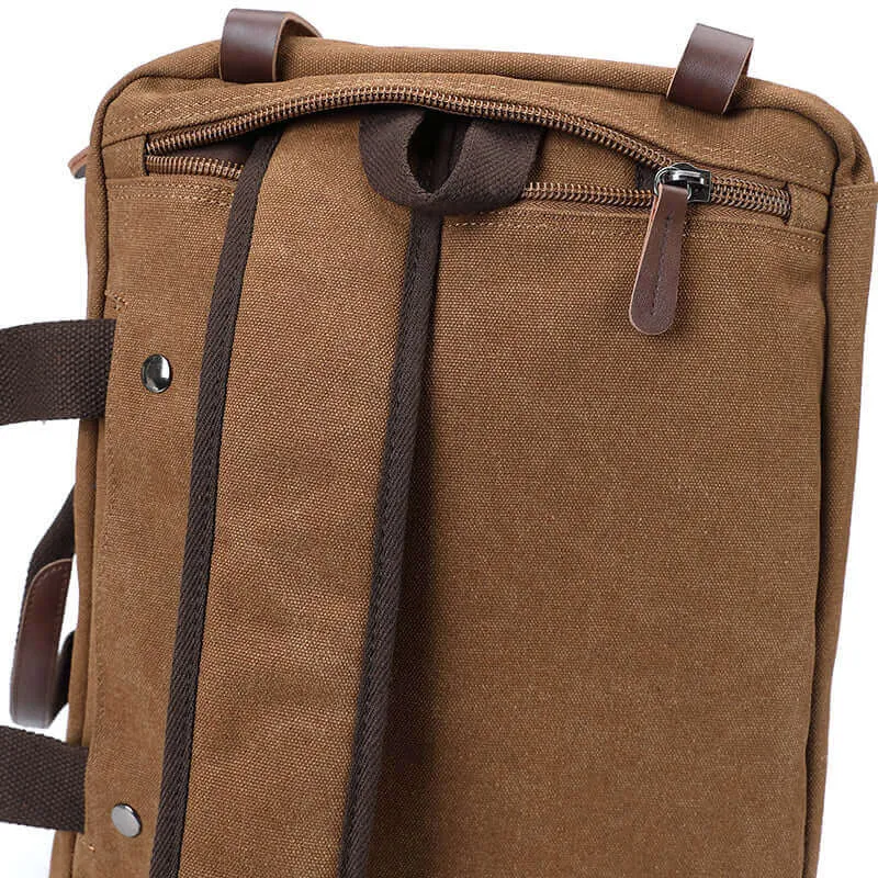 Canvas Laptop Bag: Briefcase, Backpack, Shoulder Bag in One