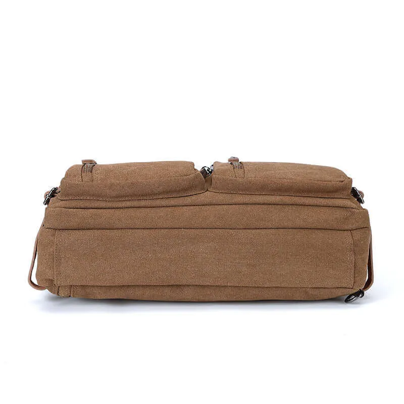 Canvas Laptop Bag: Briefcase, Backpack, Shoulder Bag in One