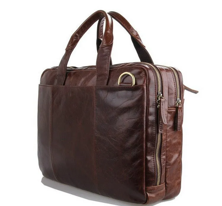 Casual Laptop Briefcase Genuine Leather For Men