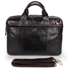 Casual Laptop Briefcase Genuine Leather For Men