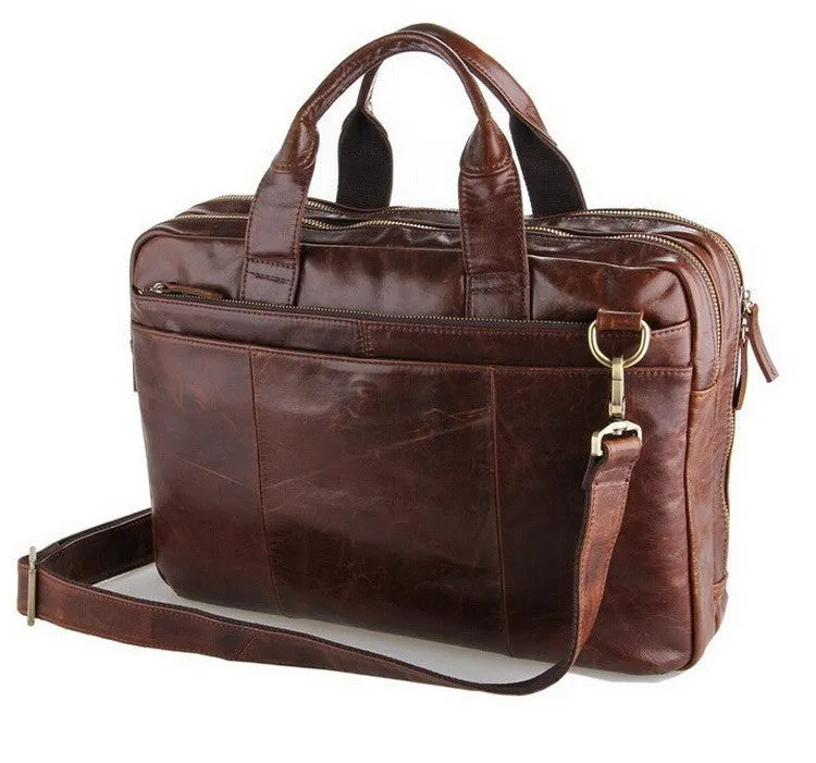 Casual Laptop Briefcase Genuine Leather For Men