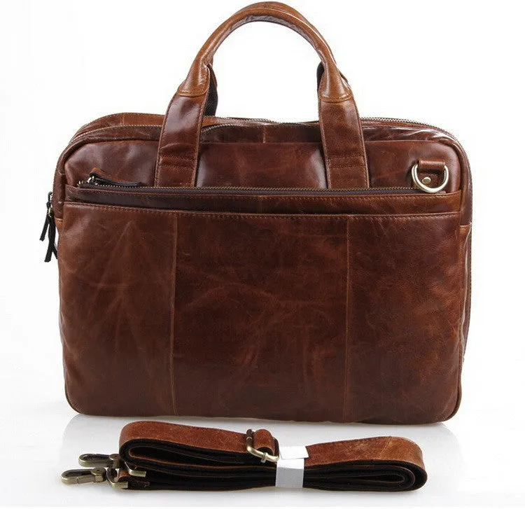 Casual Laptop Briefcase Genuine Leather For Men