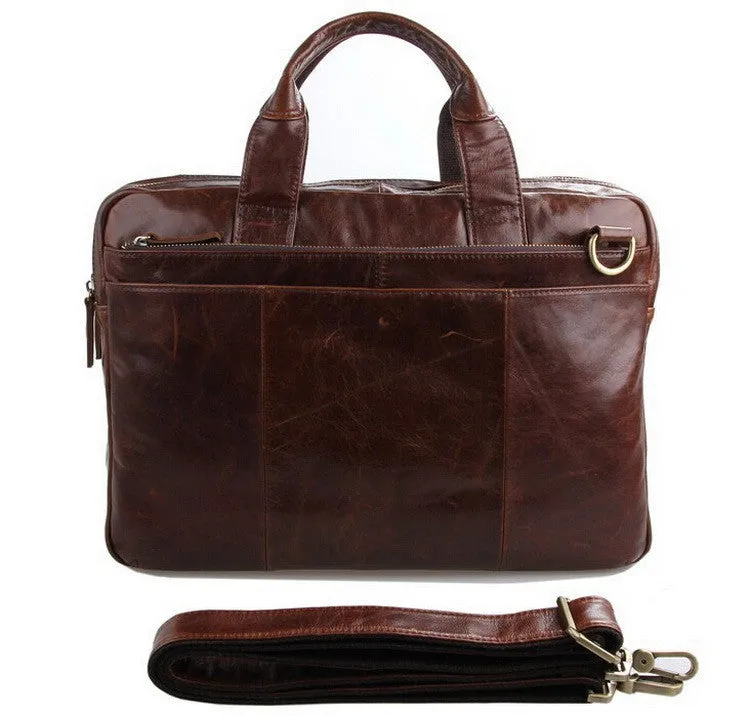 Casual Laptop Briefcase Genuine Leather For Men