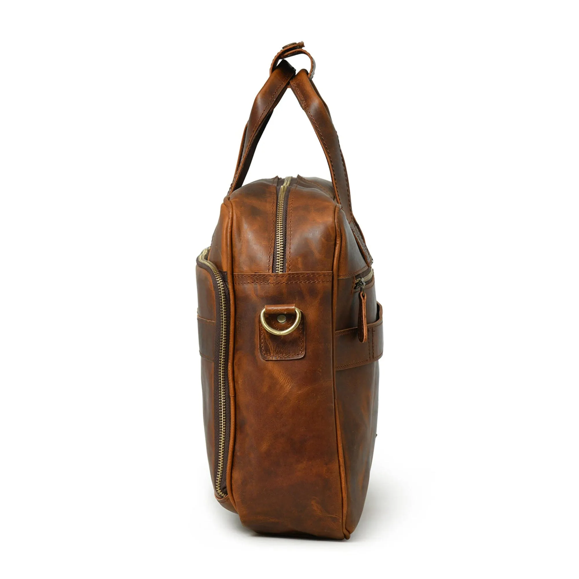 Clifford Laptop Briefcase- Brown