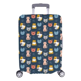 Cute Cats Luggage Cover, Kitten Aesthetic Print Suitcase Hard Bag Washable Protector Travel Small Large Designer Gift