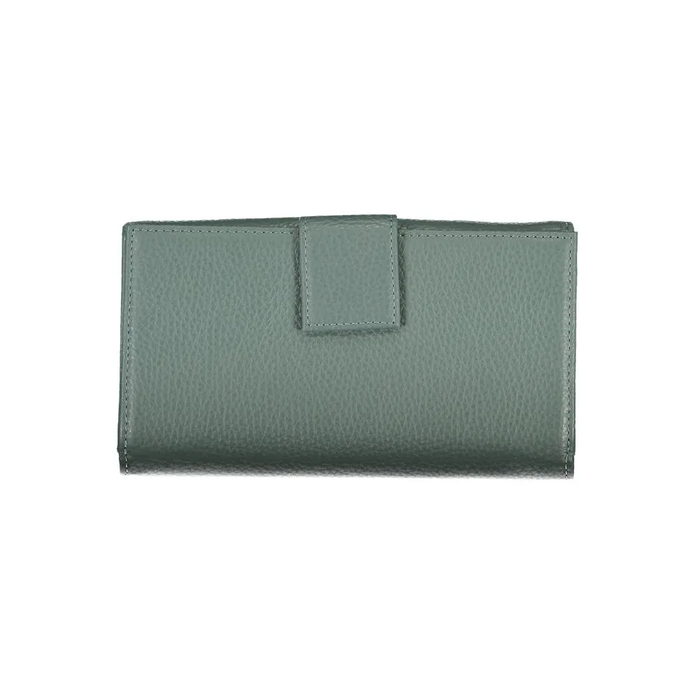 Elegant Green Leather Double Wallet