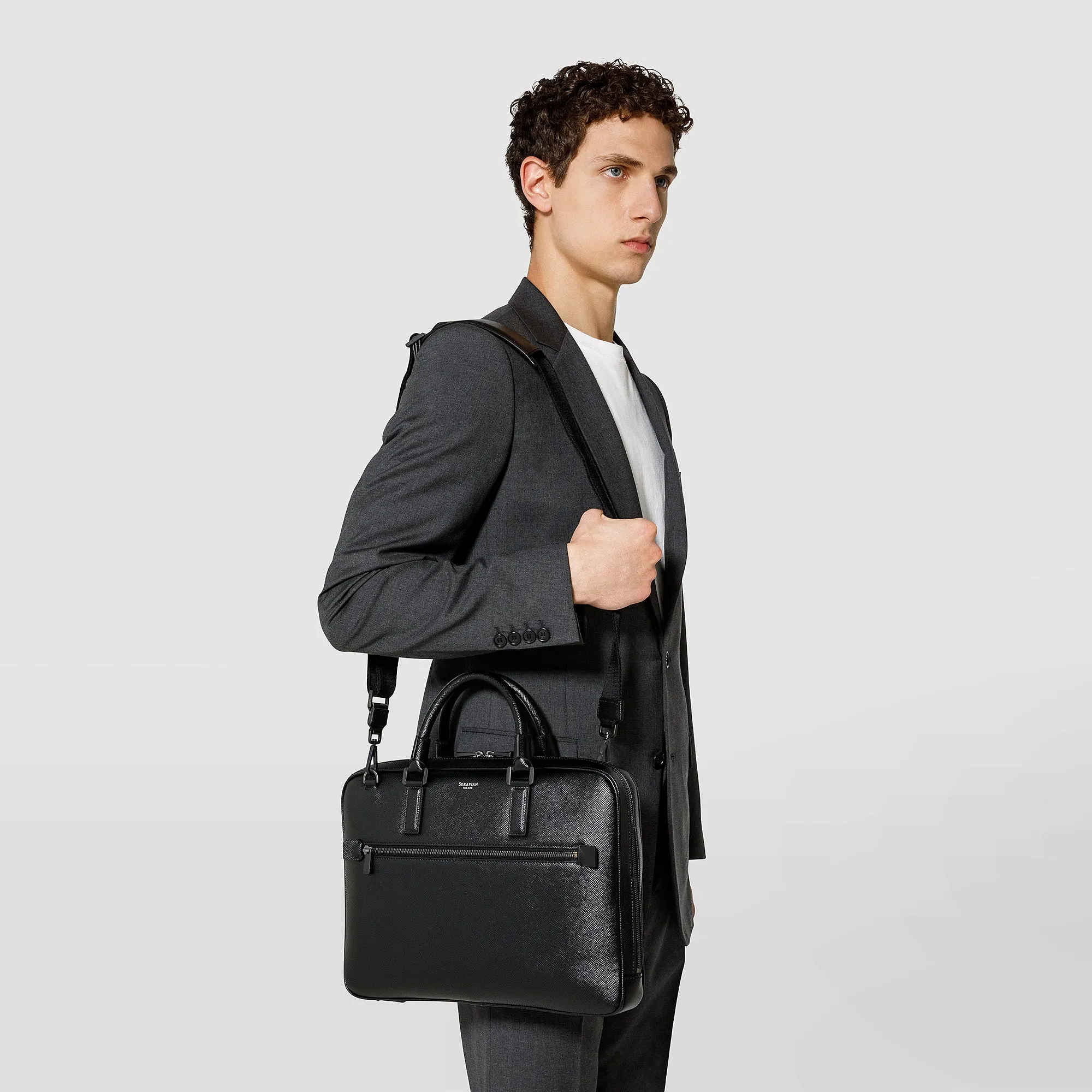 EXTRA SLIM BRIEFCASE IN EVOLUZIONE LEATHER