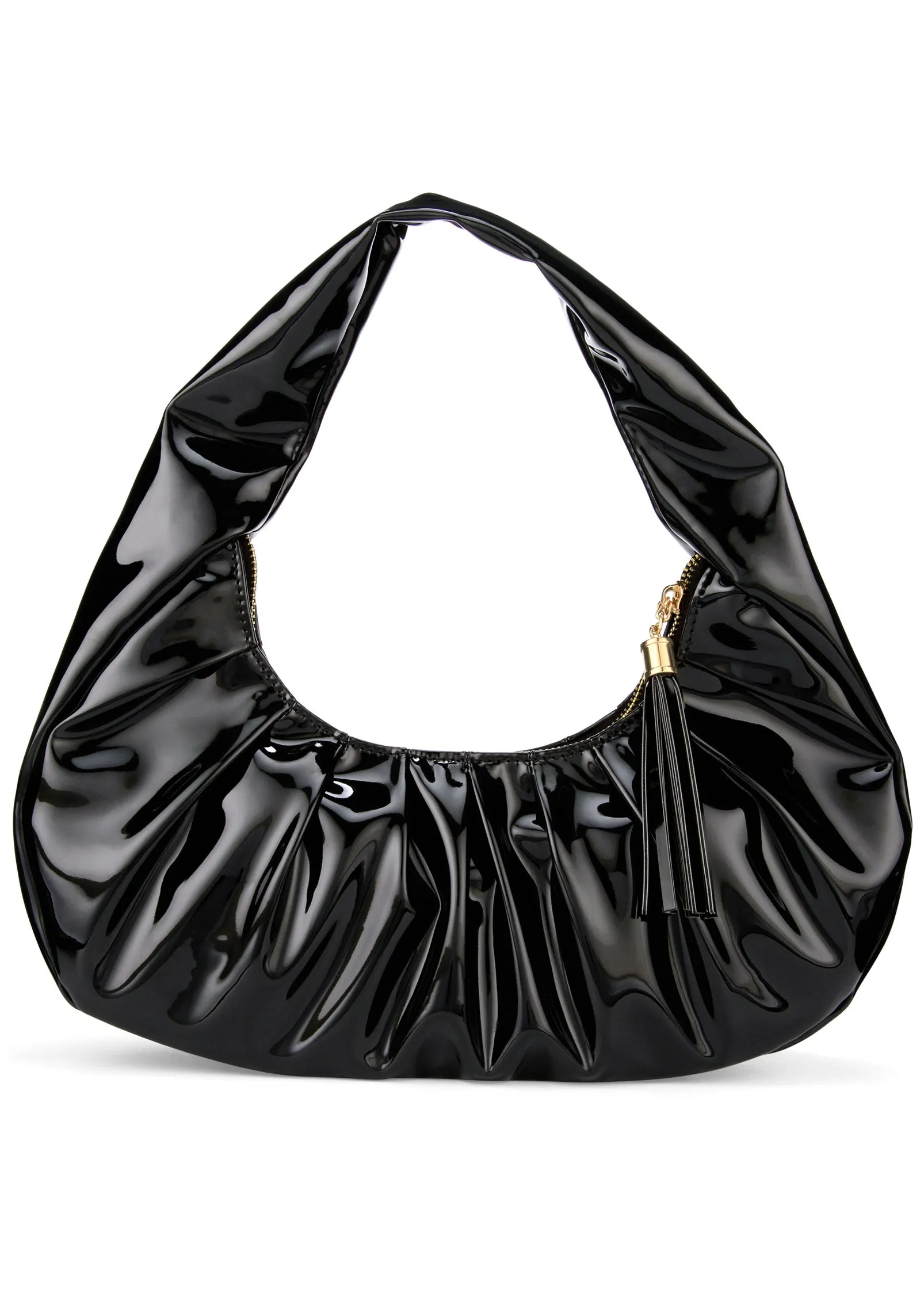 High Shine Hand Bag - Black