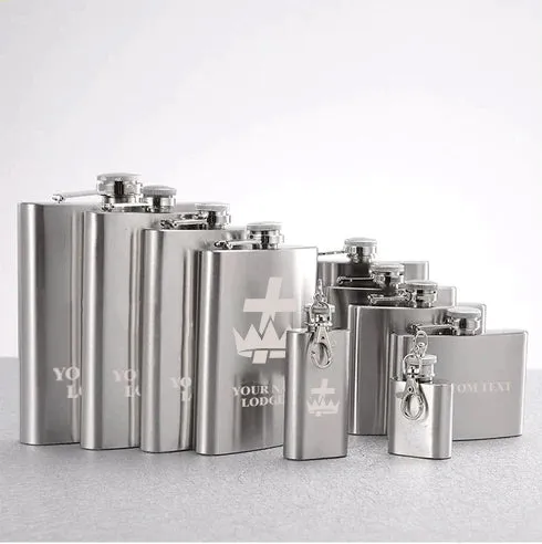 Knights Templar Commandery Flask - 1oz to 18oz
