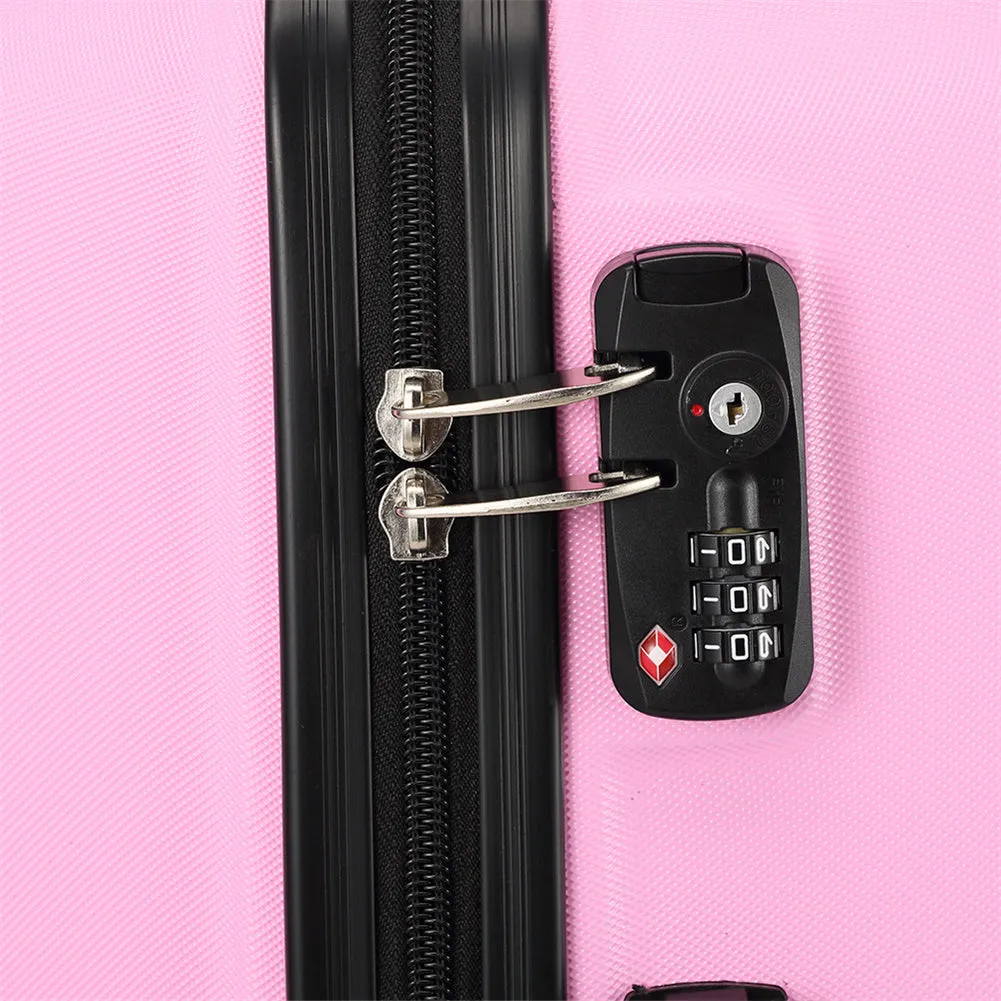 RONSHIN 3pcs 3-in-1 Large Capacity Traveling Storage Suitcase Pink