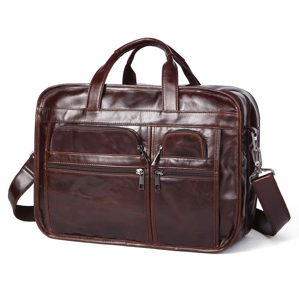 Soft Genuine Leather Briefcase For Business Professionals