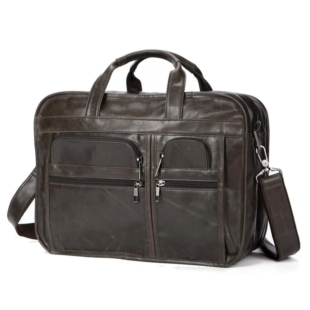 Soft Genuine Leather Briefcase For Business Professionals