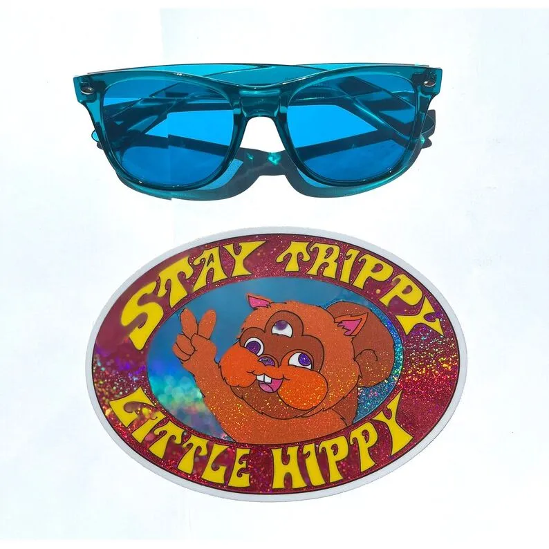 Stay Trippy Little Hippy Vinyl Sticker | Extra Large Car/Bumper Sticker | 6"