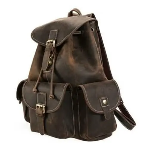 The Thorsen Vintage Leather Backpack | Compact Handmade Cowhide Rucksack