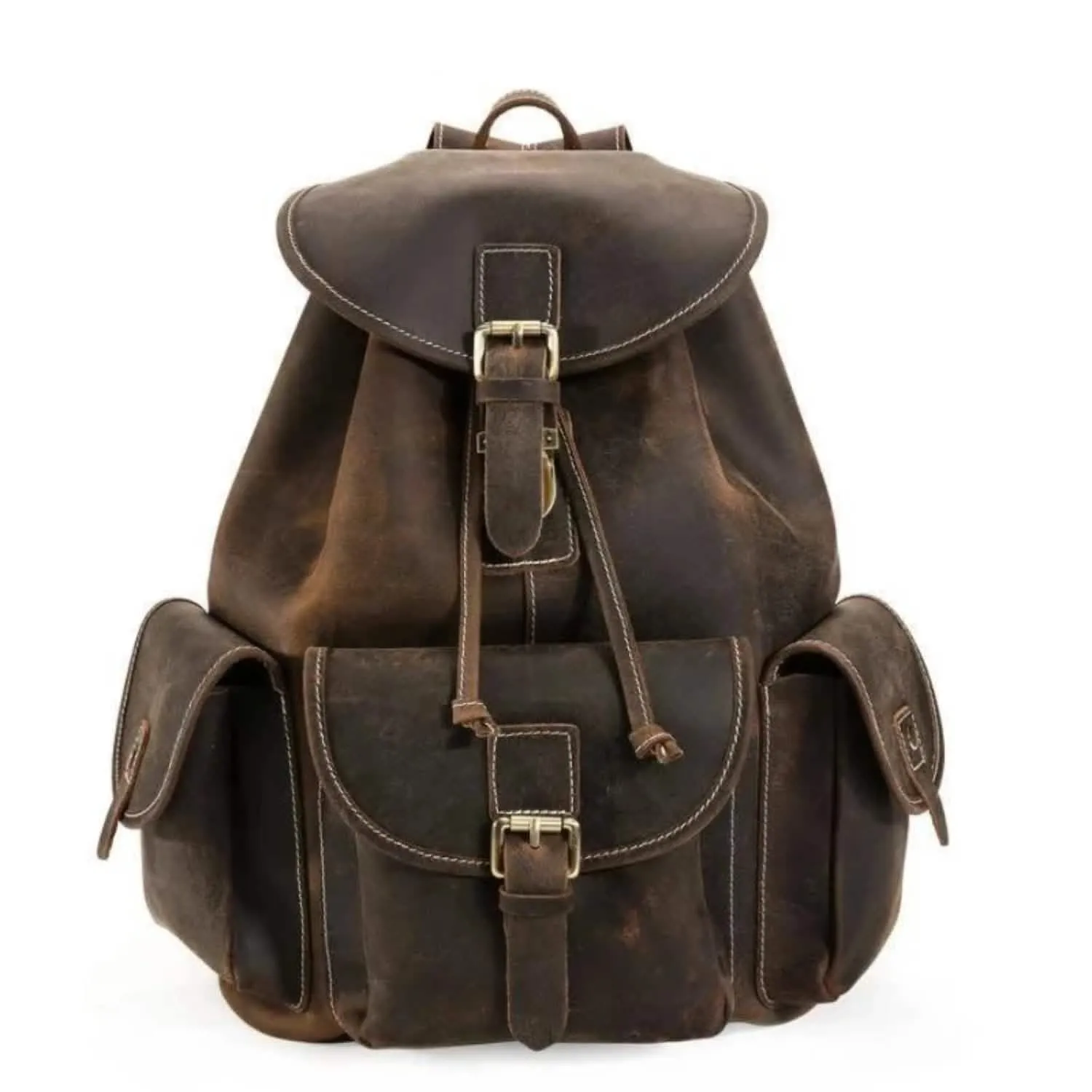 The Thorsen Vintage Leather Backpack | Compact Handmade Cowhide Rucksack