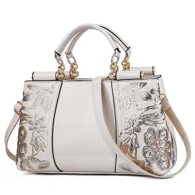 Trendy Embroidery Flower Handbag