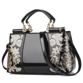 Trendy Embroidery Flower Handbag