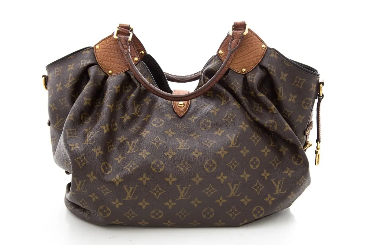 Trendy Inspired Louis Vuitton 2012 Brown Mahina Monogram & Alligator Handbag