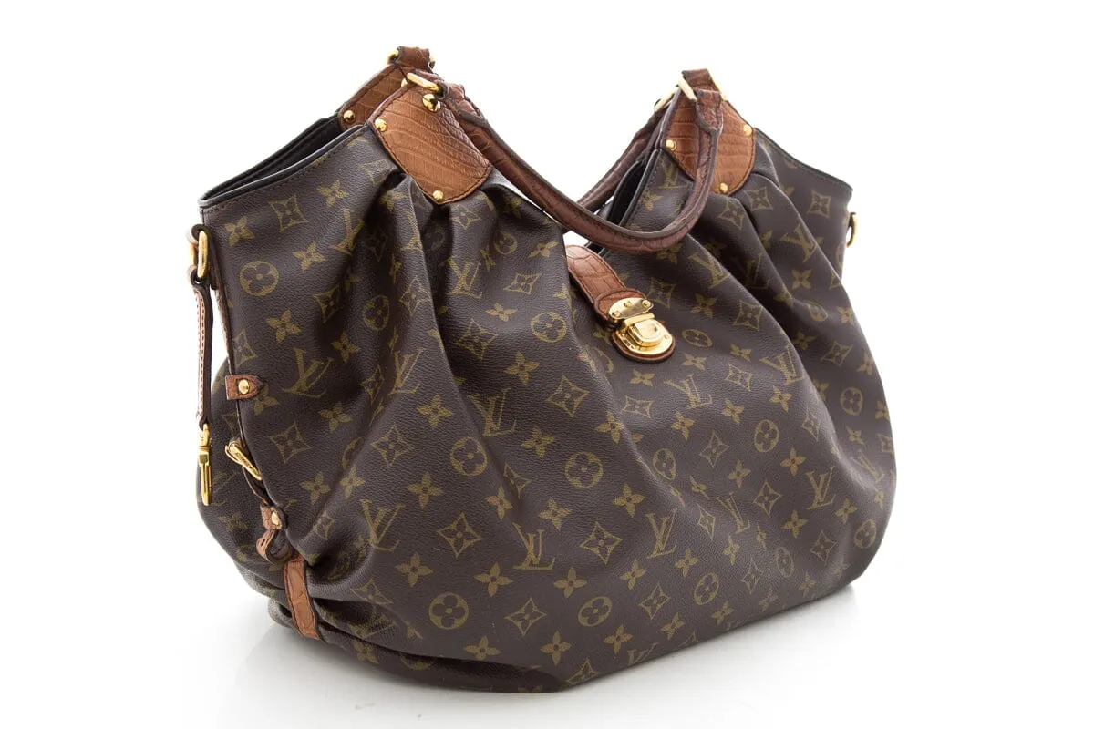 Trendy Inspired Louis Vuitton 2012 Brown Mahina Monogram & Alligator Handbag