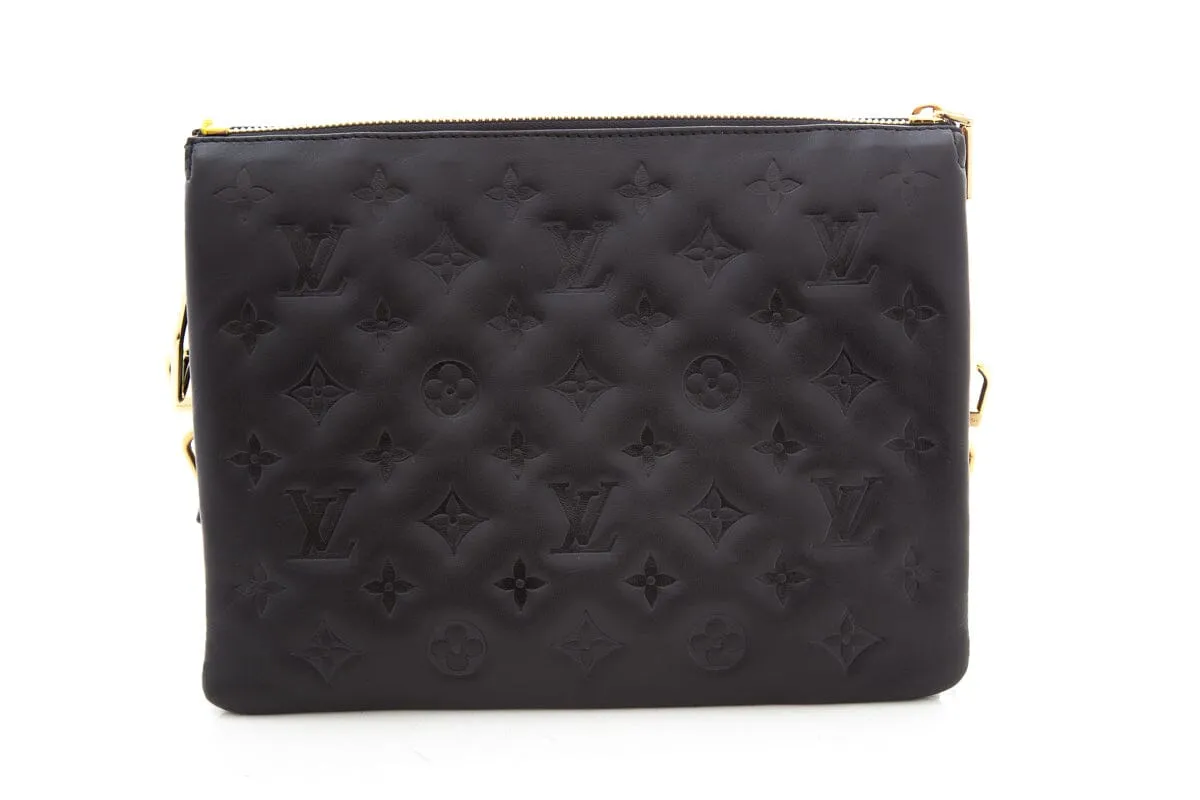 Trendy Inspired Louis Vuitton Black Monogram Empreinte Coussin Pm