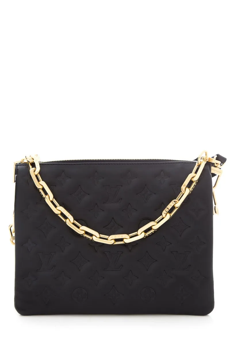 Trendy Inspired Louis Vuitton Black Monogram Empreinte Coussin Pm