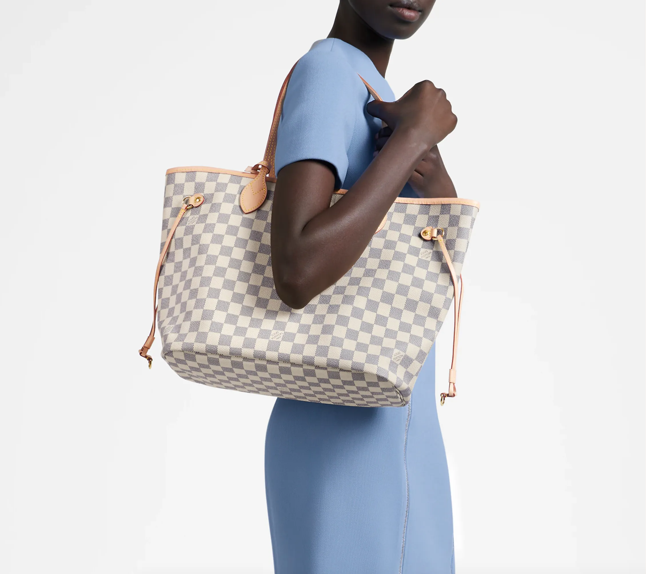 Trendy Inspired Louis Vuitton Damier Azur Neverfull Mm Tote Bag