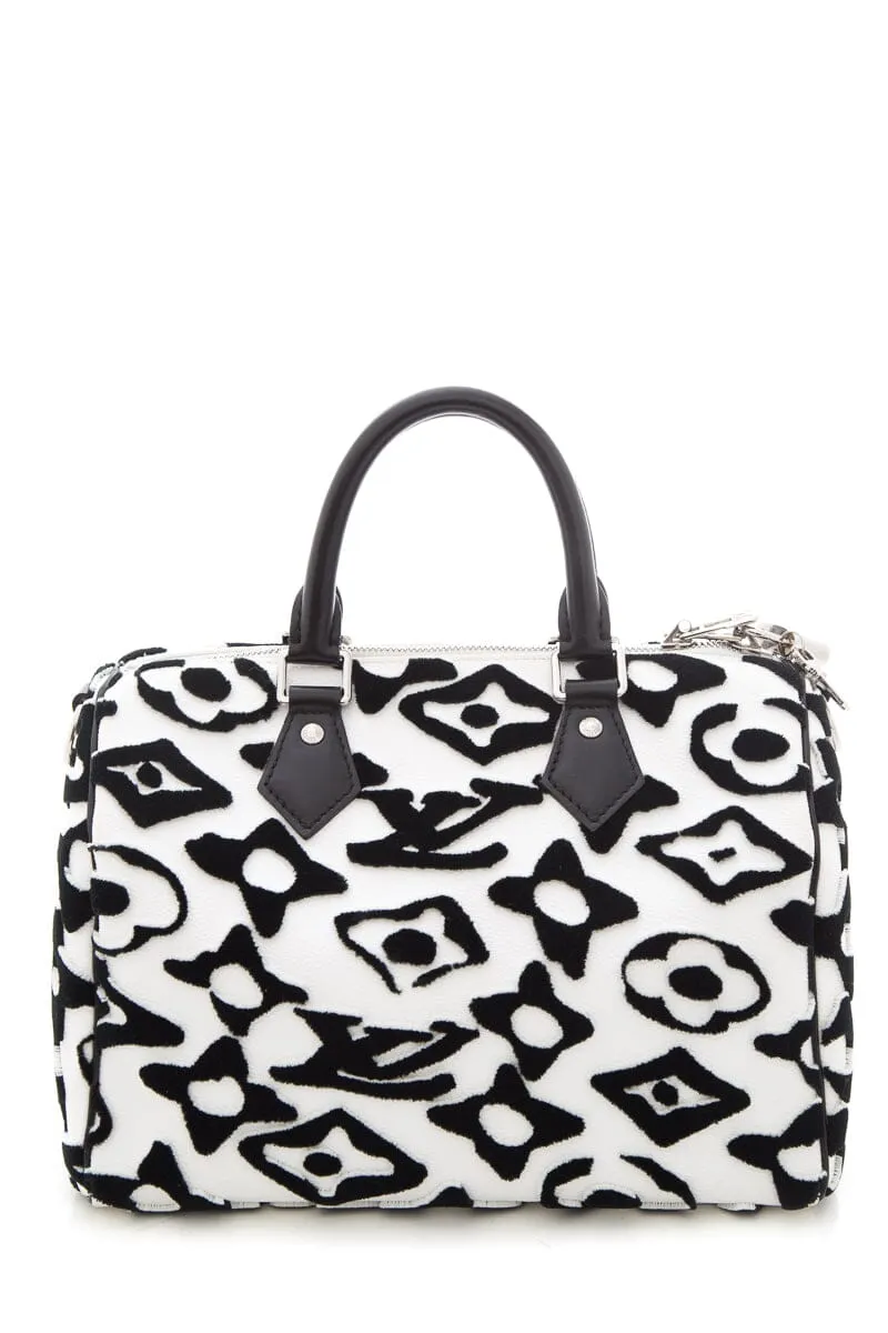 Trendy Inspired Louis Vuitton Speedy Bandouliere 25 Urs Fischer Black & White Handbag