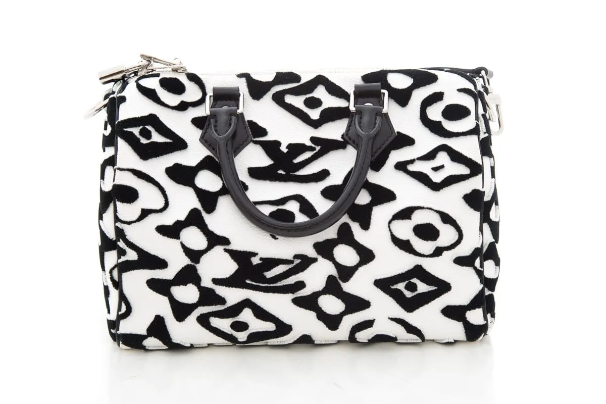 Trendy Inspired Louis Vuitton Speedy Bandouliere 25 Urs Fischer Black & White Handbag