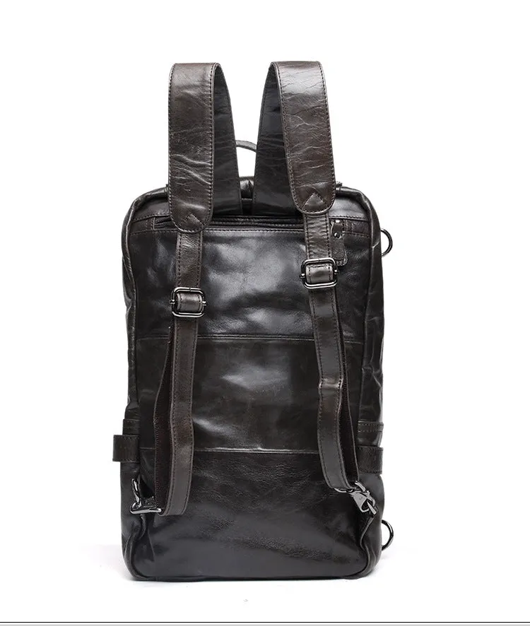 Vintage Multi Functional Leather Backpack J8856