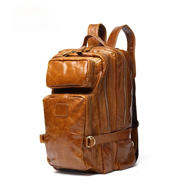 Vintage Multi Functional Leather Backpack J8856