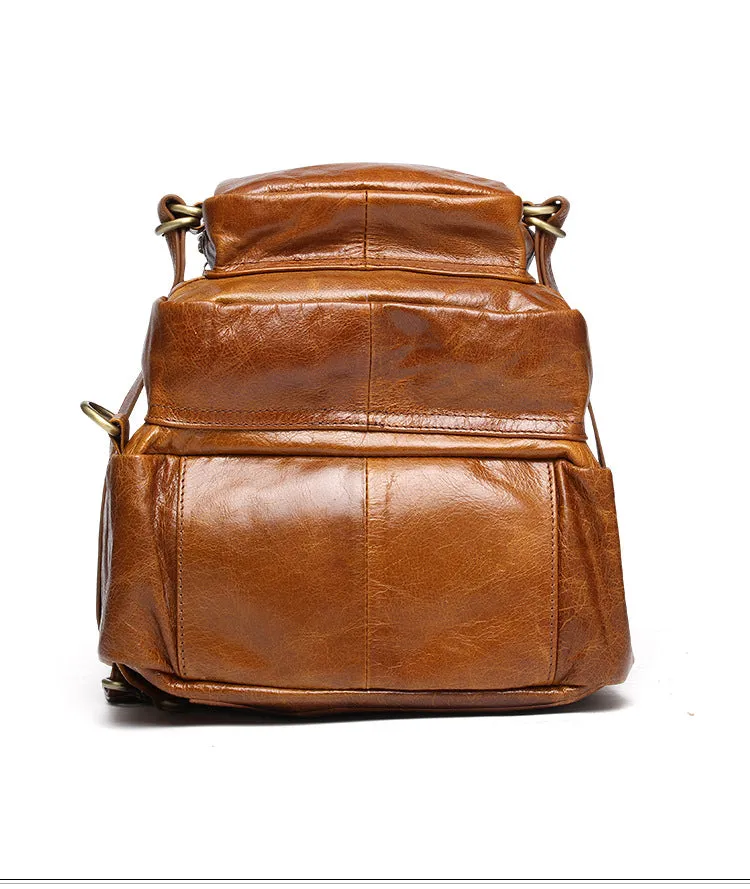 Vintage Multi Functional Leather Backpack J8856