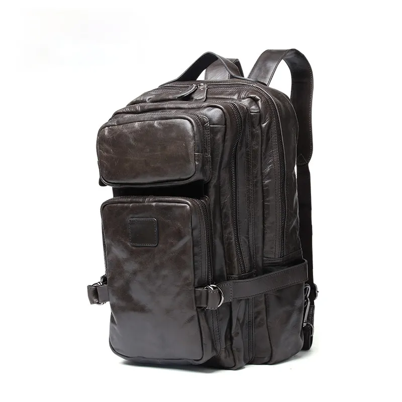 Vintage Multi Functional Leather Backpack J8856