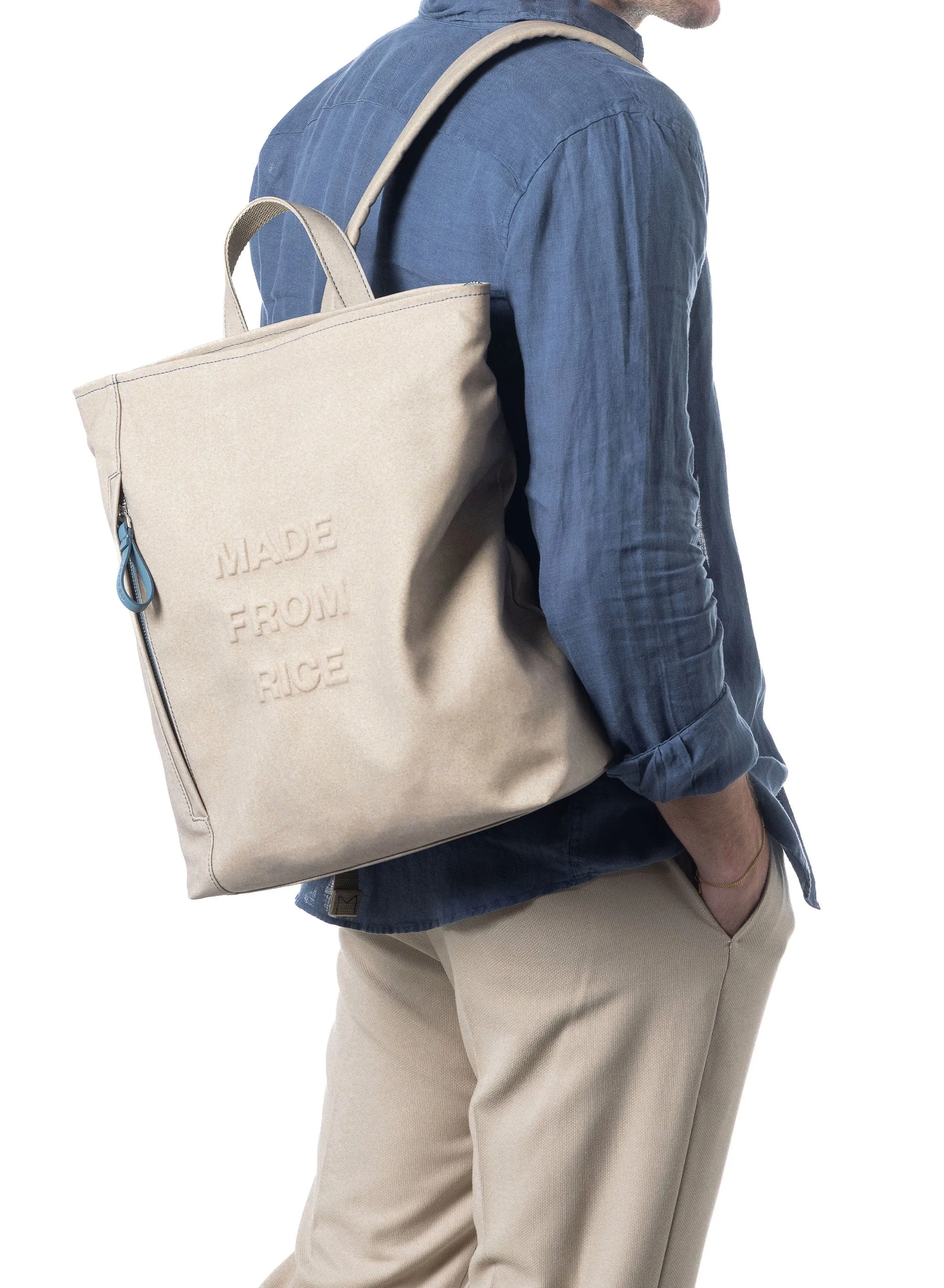 Vittorio Rice Leather Vegan Backpack | Rice