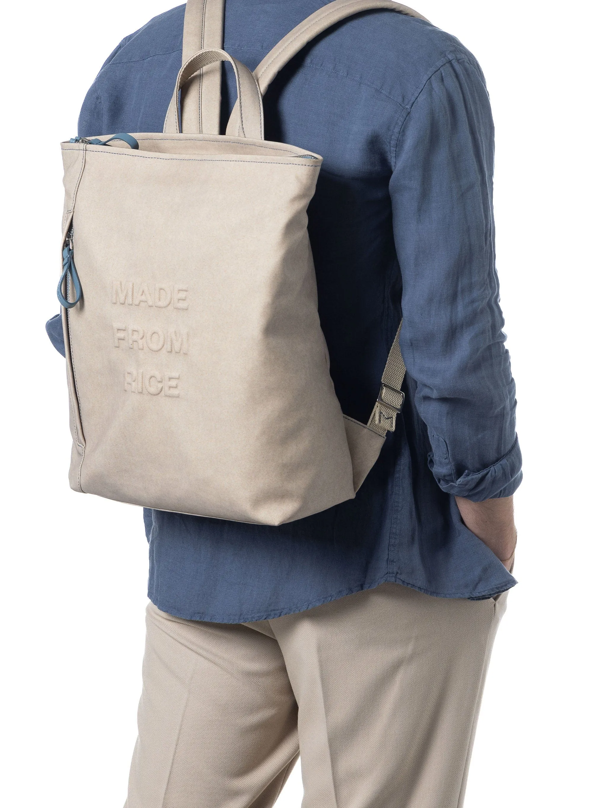 Vittorio Rice Leather Vegan Backpack | Rice