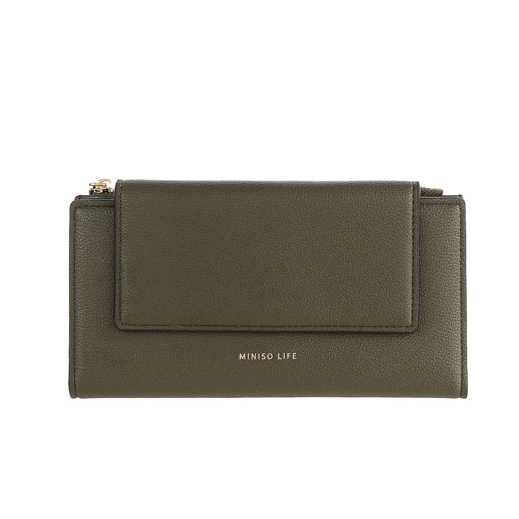 Women's Long Wallet with Zipper Closure(Golden)