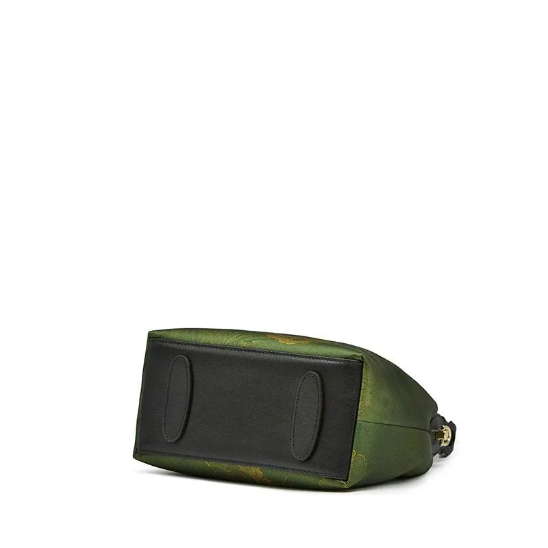 Xiangyunsha Silk Dark Green Mulberry Silk Shoulder Bag